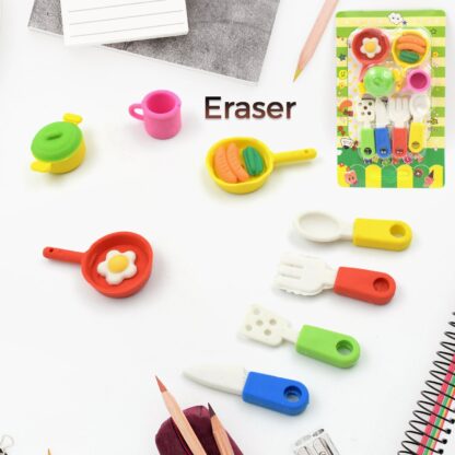 Fancy & Stylish Mini Erasers for Kids (8 Pc Set) - Fun Designs, Party Favors - Image 6