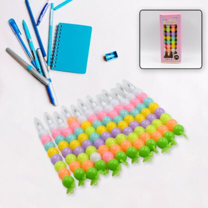 4572 Stylish Pearls Pen Plastic Moti Non-Sharpening Design Pen Multicolor Pearls Moti Gel Pen, Fancy Designer Attractive Gel Pen for Kids Pack of (12 Pc Set ) - Image 5