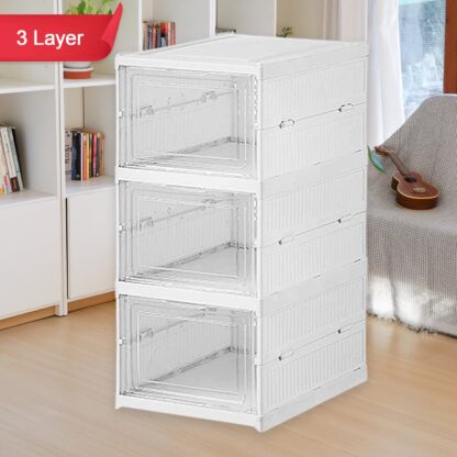 Stackable Multifunctional Storage, for Clothes Foldable Drawer Shelf Basket Utility Cart Rack Storage Organizer Cart for Kitchen, Pantry Closet, Bedroom, Bathroom, Laundry (2, 3, 4, 5, 6 / Layer 1 Pc) - Image 18