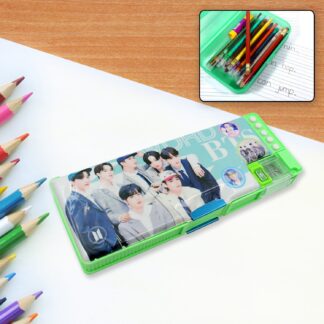 Cartoon pencil case with two compartments for kids