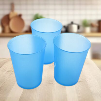 5560 Plastic Tumblers Lightweight Cups / Glass Reusable Drinking Cups Restaurant Cups Dishwasher Safe Beverage Tumblers Glasses for Kitchen Water Transparent Glasses 3 pc Set - Image 3