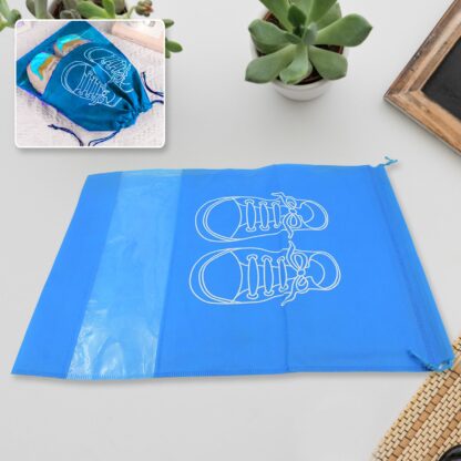 BEACH BAG SHOES STORAGE BAG CLOSET ORGANIZER NON-WOVEN TRAVEL PORTABLE BAG WATERPROOF POCKET CLOTHING CLASSIFIED HANGING BAG SHOE BAG LUGGAGE TRAVEL PORTABLE SHOE POUCH NON WOVEN TRANSPARENT WINDOW (3 PC ) - Image 3