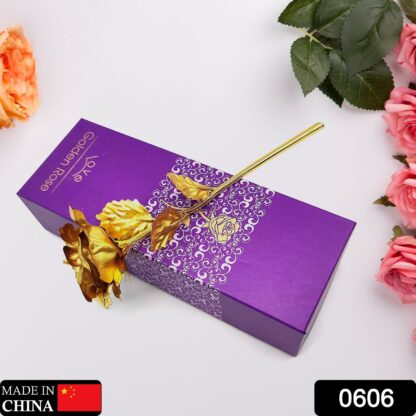 0606 Luxury Decorative Gold Plated Artificial Golden Rose with Premium Box - Image 2