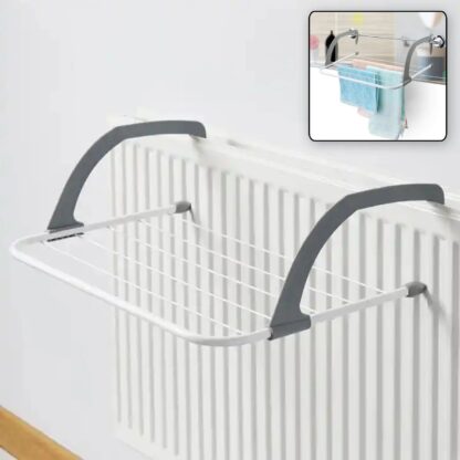 0333 Metal Steel Folding Drying Rack for Clothes Balcony Laundry Hanger for Small Clothes Drying Hanger Metal Clothes Drying Stand, Socks and Plant Storage Holder Outdoor / Indoor Clothes-Towel Drying Rack Hanging on The Door Bathroom - Image 3