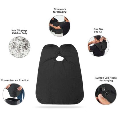 6027 Black Beard Apron Hair Clippings Catcher Grooming Bib - Image 6