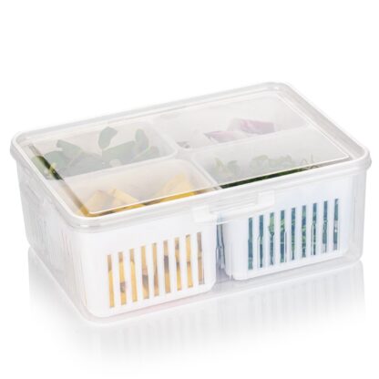 Fridge Storage Boxes Freezer Storage Containers, Container for Kitchen Storage Set, Storage in Kitchen, Vegetable Storage, Draining Crisper Refrigerator Food Box (1 Pc) - Image 16