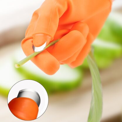 1703 Gloves Silicone Thumb Knife Finger Protector Gears Cutting Vegetable Harvesting Knife Pinching Plant Blade Scissors Garden Gloves, Right-Handed Gloves (1Pc) - Image 3