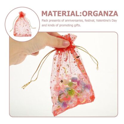 4527  Net Fabric Drawstring Pouch for Dry Fruits Packing, Organza Shagun Potli Baba, Wedding Party Favor Gift Bags - Image 5