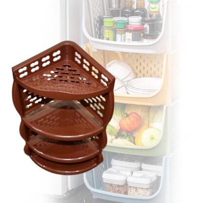 3639 Multi Purpose Plastic Corner Rack a Stylish Storage Shelf for Kitchen / Living Room / Bathroom (1 Pc / 3 Layer ) - Image 3