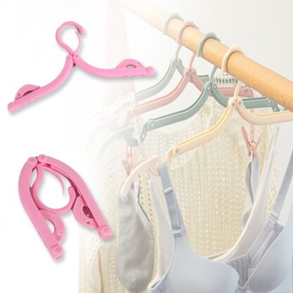 12841 VIRGIN FOLDING TRAVEL HANGERS, PORTABLE FOLDING CLOTHES HANGERS FOR SCARVES SUITS TROUSERS PANTS SHIRTS SOCKS UNDERWEAR TRAVEL HOME FOLDABLE CLOTHES DRYING RACK (2 Pc Set) - Image 3