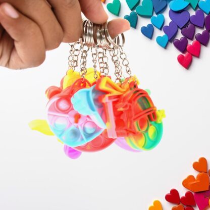 Compact Silicone Pop it Keychain Toy - Birthday Return Gift of Kids - Portable Bubble Popping Fun Stress Relief Fidget Toy (mix design | 1 Pc) - Image 3