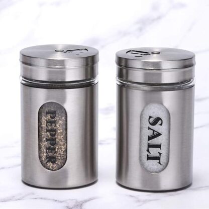 8184 Multi-purpose Seasoning Bottle, Salt and Pepper Shakers Stainless Steel and Glass Set with Adjustable Pour Holes For Home Cooking Picnic, Camping Ration Salt Shakers (1 Pc) - Image 6