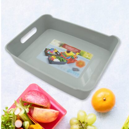 3645 Multipurpose Organising & Storage Plastic Tray,  Fruit & Vegetable/ Multi Purpose Tray, Organizer for Kitchen, Countertop, Cabinet, Bathroom Plastic Storage Basket For Store Fruits, Vegetables, Magazines, Cosmetics, Stationary Set of 3 - Image 3