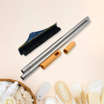 7928 2 in 1 Cleaning Brush & Wiper , Long Handle Floor Brush, Rotatable Cleaning Brush for Bathroom, Kitchen, 120 Degree Triangular Rotating Brush Head with Wiper - Image 5