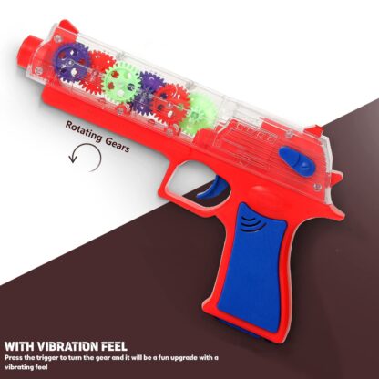 Plastic Gear Simulation Toy Gun for Kids, Pretend Play Gun Toys with 3D Flashing Lights and Exciting Music, Electric Laser Toy Guns with Rotating Gear Mechanism, Toy for Birthday Gift for Kids 3+ Years (Pack of 1) - Image 4