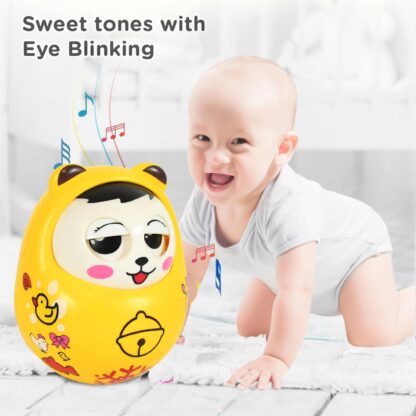 1935 Musical Roly Poly Toys for Baby | Push and Shake Wobbling Toy with Music | Tumbler Doll Toy for Babies | Sound Balancing Doll Toys for Baby Boys, Girls 8+ Months Multicolor (1 Pc) - Image 5