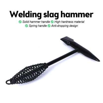 0482 Welding Slag Removal Tool  Chipping Hammer with Coil Spring Handle, Mufti Functional for Cleaning Removing Slag Industrial Weld Slag Spatter Removal Tool Welding Hammer, for Machinery Electrician (1 Pc ) - Image 3