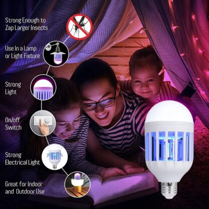 15W  Mosquito Killer Lamp E27 Summer Moths Flying Insects Led Zapper Mosquito Killer Lamp Light Bulb Household - Image 3