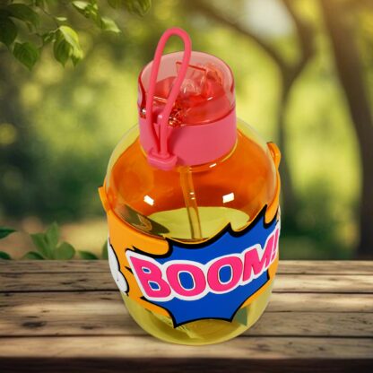 12852 Cute Plastic Water Bottle with adjustable shoulder strap, Straw and Rubber Grip potable drinking cup Water Bottle For Kids | Water Bottle | Return Gift For Kids, Adults | School Water Bottle (1 Pc / 750 ML) - Image 5