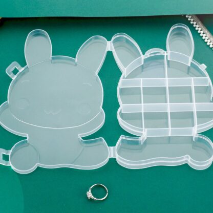 6557 Transparent Cartoon Bear Clear Plastic Storage Box Jewelry Box Jewelry Organizer Holder Cabinets For Small objects (1 Pc Mix Color) - Image 9