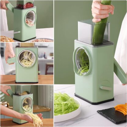 Stainless Steel Vegetable Chopper with 6 Blades - Kitchen Mandoline Slicer - Image 3