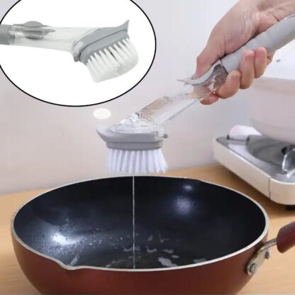 Home & Kitchen Cleaning Brushes, Scrubber, Soap Dispenser Scrub Brush for Pans Pots and Bathtub Sink (2 In 1) - Image 8