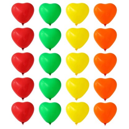 8891 Heart shaped balloons Kinds of Rainbow Party Latex Balloons for Birthday / Anniversary / Valentine's / Wedding / Engagement Party Decoration Multicolor (20 Pcs Set) - Image 4