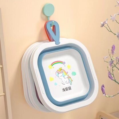 Wash Basin, Space Saving Multi Function Foldable Baby Wash basin Easy Clean Lightweight Thicken for Washing Face for Home (28×28 Cm / 1 pc) - Image 5