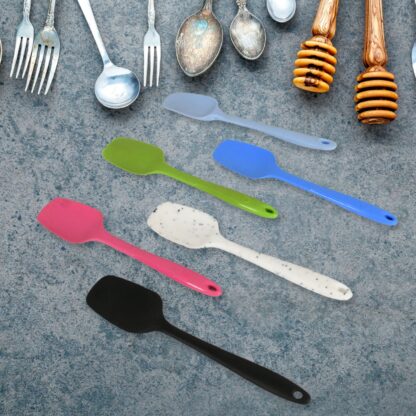 Multipurpose Silicone Spoon, Silicone Basting Spoon Non-Stick Kitchen Utensils Household Gadgets Heat-Resistant Non Stick Spoons Kitchen Cookware Items For Cooking and Baking (6 Pcs Set) - Image 8