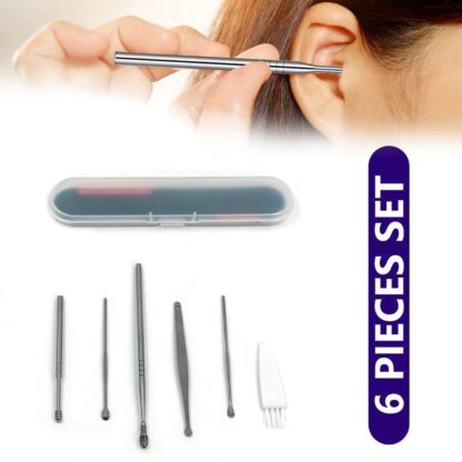 6314 6Pcs Earwax Removal Kit | Ear Cleansing Tool Set | Ear Curette Ear Wax Remover Tool - Image 7