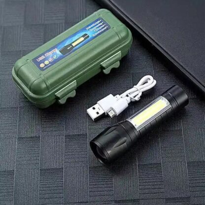 7526 LED Flashlight Rechargeable USB Mini Torch, Ultra Brightest Zoom Flash Light Handheld Pocket Compact Portable Tiny Lamp with COB Side Lantern, High Power Tactical Travel Emergency Flashlights - Image 3