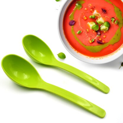 Plastic Spoon Kitchen Multipurpose Serving Ladle for Frying, Serving, Turner, Curry Ladle, Serving Rice, Spoon Used While Eating and Serving Food Stuffs Etc (2 Pcs Set / 10 Inch ) - Image 3