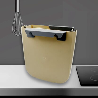 Hanging Trash Can for Kitchen Cabinet Door, Small Collapsible Foldable Waste Bins, Hanging Trash Holder for Bathroom Bedroom Office Car, Portable - Image 4