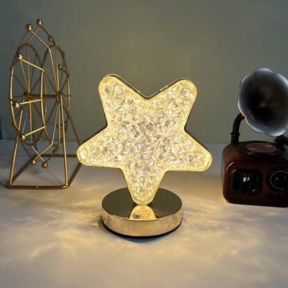 12571 Star Shape Crystal Diamond Lamp Cordless Luxury Lamp with USB Rechargeable, 3-Way Dimmable & Touch Control Decorative Nightstand Lamp for Bedroom, Living Room, Party, Restaurant Decor (1 Pc ) - Image 10