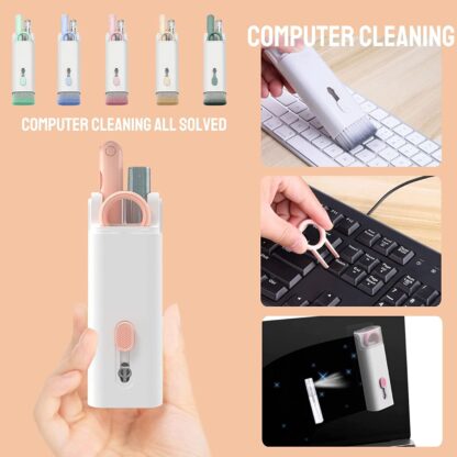 6462 7 in 1 Electronic Cleaner kit, Cleaning Kit for Monitor Keyboard Airpods, Screen Dust Brush Including Soft Sweep, Swipe, Airpod Cleaner Pen, Key Puller and Spray Bottle   02 - Image 4