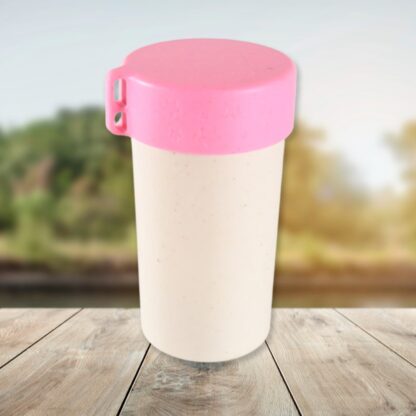 12683 Travel Coffee Cup Portable Water Bottle Wheat Straw Coffee Tea Mug Coffee Mug with Lids for Coffee Tea (300 ML Approx) - Image 6