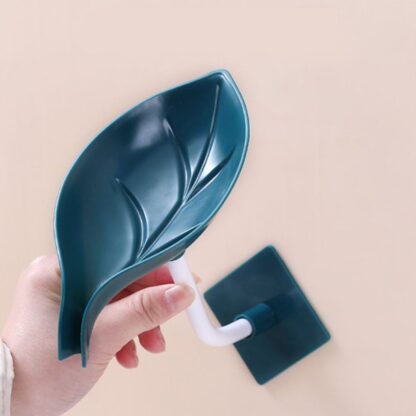 4084 Soap Holder Leaf-Shape Self Draining Soap Dish Holder, With Suction Cup Soap Dish Suitable for Shower, Bathroom, Kitchen Sink - Image 3