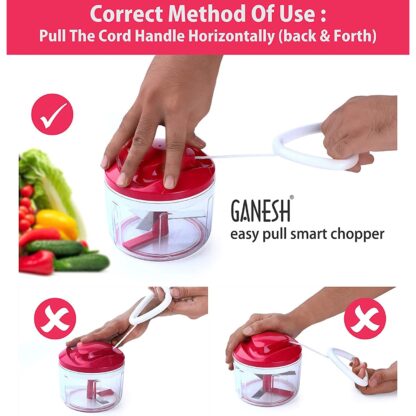 8115 Ganesh Chopper Vegetable Cutter, Red (650 ml) - Image 3