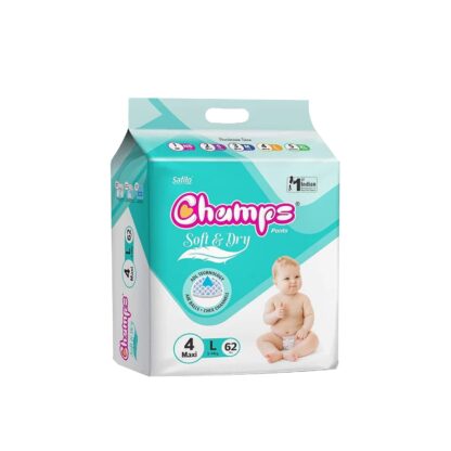 0958 Champs Soft and Dry Baby Diaper Pants  62 Pcs (Large Size  L62) - Image 2