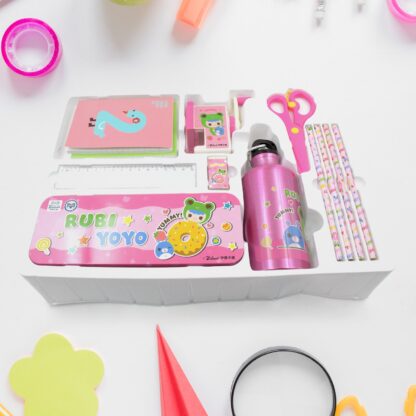 12-Piece Stationery Set: Pencil Box, Pencils, Erasers & More