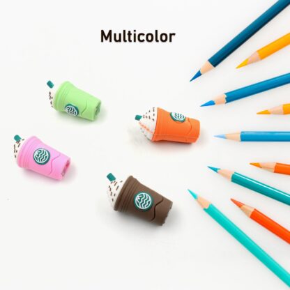 2In1 3D Cute Coffee Or Ice cream Shape sharpner Like Rotary Manual Pencil Sharpener for Kids  Ice Cream Style Office School Supplies, Back to School Gift for Students,Kids Educational Stationary kit, B'Day Return Gift (1 Pc) - Image 8