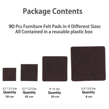 9030 Furniture Pad Square Felt Pads Floor Protector Pad For Home & All Furniture Use - Image 3