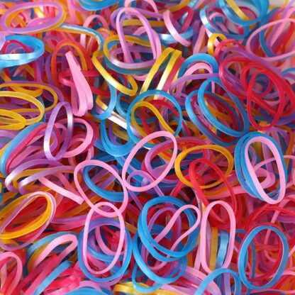 Office and home rubber bands in different colors for easy organizing