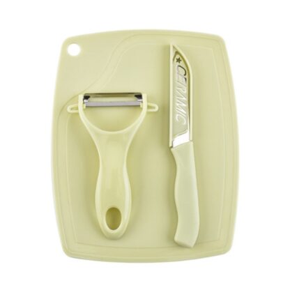 5207 Plastic Kitchen Peeler - Green & Classic Stainless Steel 3-Piece Knife Set Combo - Image 7