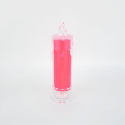 8438 Red LED Flameless Candles Battery Operated Pillar Candles Flickering Realistic Decorative Lamp Votive Transparent Flameless Ornament Tea Party Decorations for Hotel, Scene,Home Decor, Restaurant, Diwali Decoration Candle Crystal Lamp (1 Pc) - Image 4