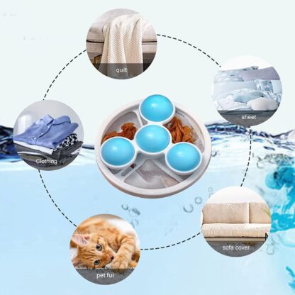 12604 Laundry Ball Floating Pet Fur Lint Hair Catcher Household Reusable Washing Machine Floating Lint Mesh Bag Hair Filter Net Pouch Washing Lint Hair Remover Net, Mesh Bag Dryer (1 Pc) - Image 3