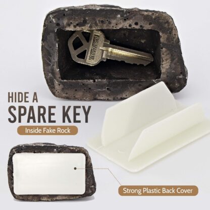 Hide a Key Outside Rock Looks Like a Real Rock - Weatherproof Rock Key Perfect for Emergencies - Fake Rock Key Hider Outside Decorative (1 Pc) - Image 2