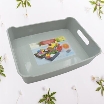 3645 Multipurpose Organising & Storage Plastic Tray,  Fruit & Vegetable/ Multi Purpose Tray, Organizer for Kitchen, Countertop, Cabinet, Bathroom Plastic Storage Basket For Store Fruits, Vegetables, Magazines, Cosmetics, Stationary Set of 3 - Image 5