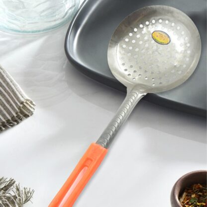 Colander Spoon, Non Slip Hand Polished Thickened Hot Pot Spoon for Kitchen for Restaurant, Stainless Steel Cooking Colander Skimmer Slotted Spoon Kitchen Strainer Ladle with Long Handle for Kitchen Cooking Baking (35 Cm & 34Cm) - Image 11