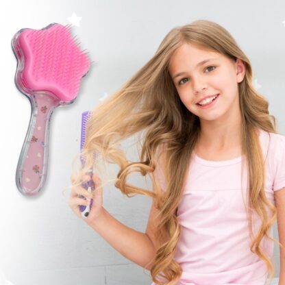 12572 Cartoon Hair Brush Massage Shower Comb Blur Wet Salon Hair Brushes Hair Styling Tools, Glitter Comb, Soft & Smooth Brush, Mermaid Brush For Kids Return Gifts For Kids (1 Pc ) - Image 3